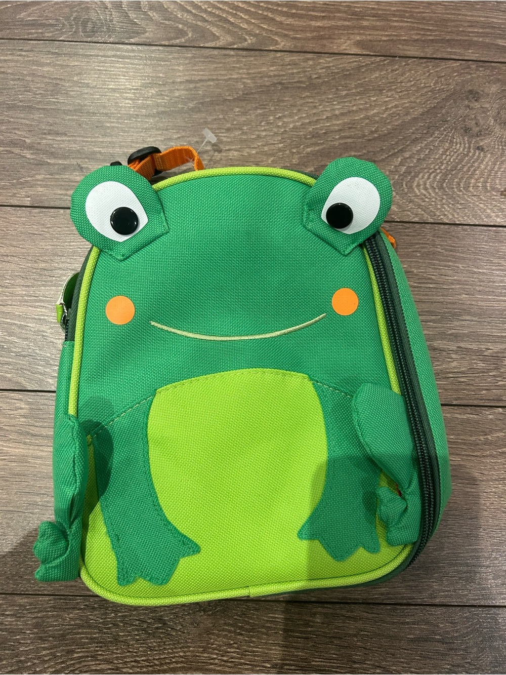 Skip Hop Green Frog Kids Lunch Tote with Orange Accents